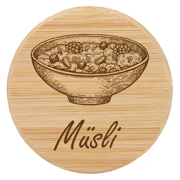 Couvercle en bois "Müsli" pour WECK RR100 Couvercle en bois "Müsli" pour WECK RR100