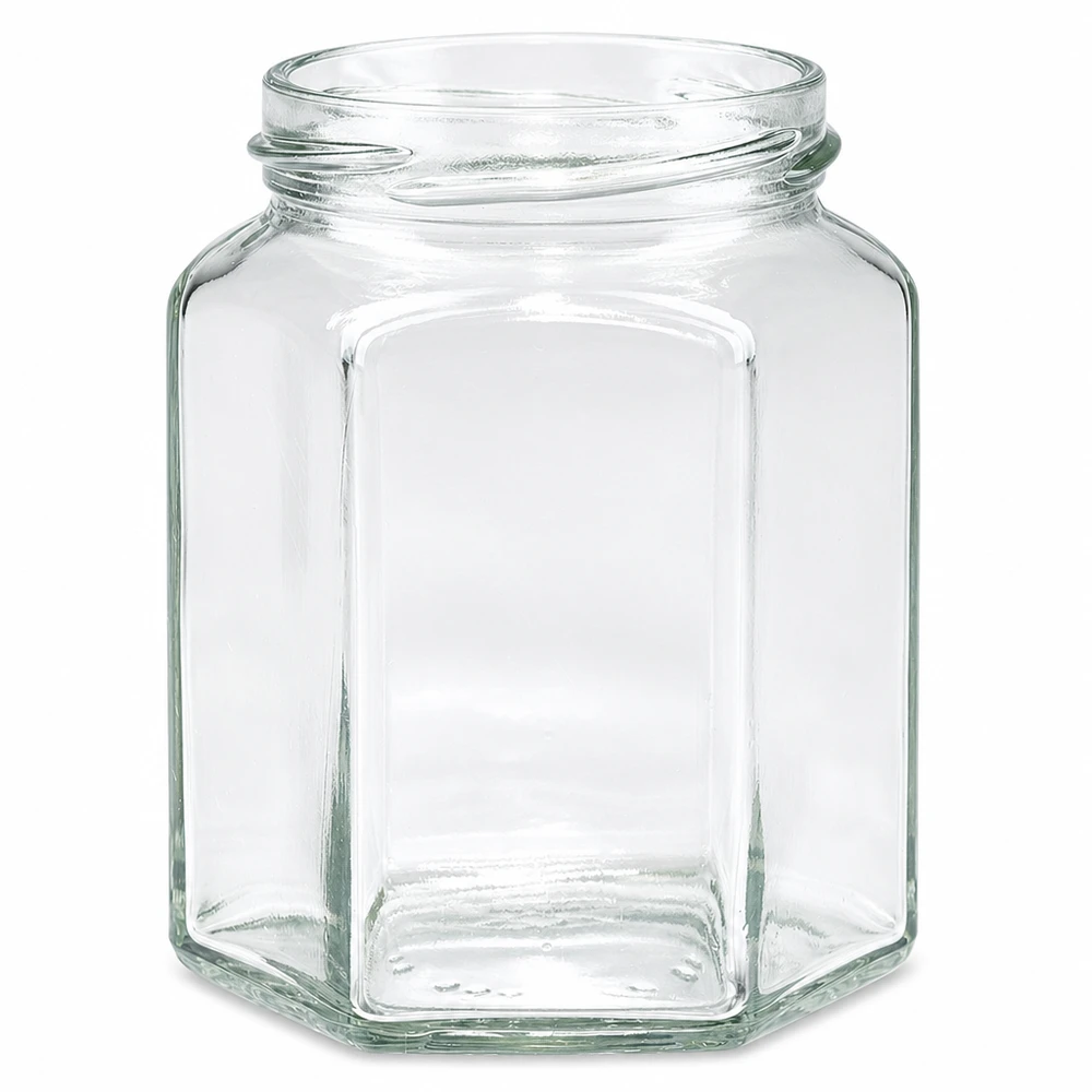 Tarro de conserva hexagonal UNiTWIST Hexa288 288ml TO63 transparente sin tapa