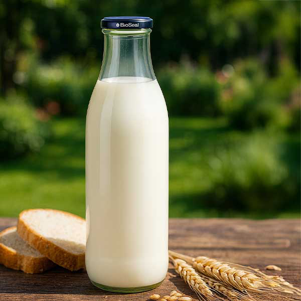 Frasco de vidrio de 1000 ml + tapa BioSeal negra UNiTWIST