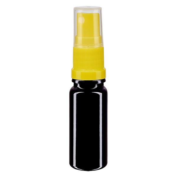 Botella de farmacia violeta 10ml spray top amarillo Botella de farmacia violeta 10ml spray top amarillo