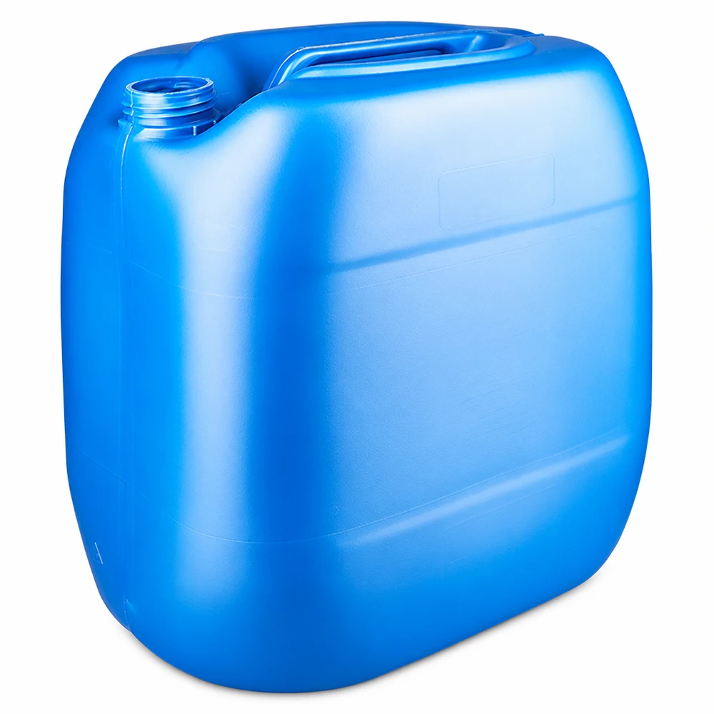 Bidón de plástico azul de 30 litros sin tapón, con asa de transporte para un almacenamiento seguro