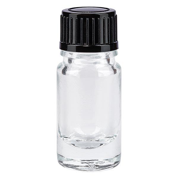 Botella de farmacia transparente 5ml tapón cuentagotas 1mm negro estándar Botella de farmacia transparente 5ml tapón cuentagotas 1mm negro estándar