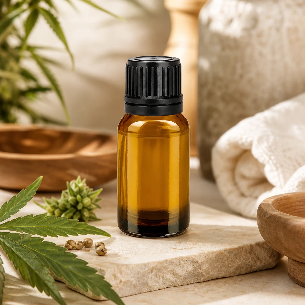 Frasco de vidrio ámbar de 10 ml con tapón de rosca de 11 mm ideal para esencias y extractos naturales