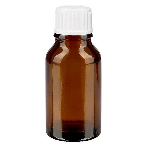 Botella de farmacia marrón 30ml tapón rosca blanco estándar Botella de farmacia marrón 30ml tapón rosca blanco estándar