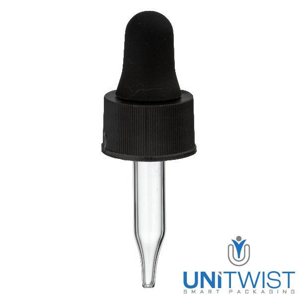 Pipeta cuentagotas de vidrio negro UT13/3 UNiTWIST Pipeta cuentagotas de vidrio negro UT13/3 UNiTWIST