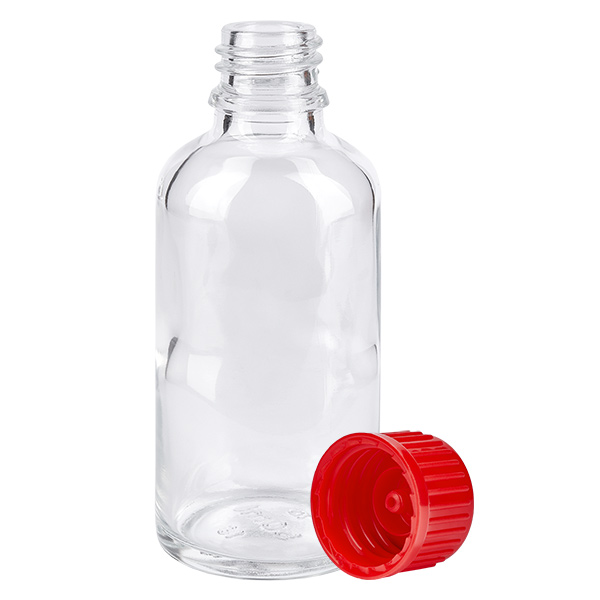 Botella 50ml tapón rosca 11mm rojo estándar ClearLine UT18/50 Botella 50ml tapón rosca 11mm rojo estándar ClearLine UT18/50