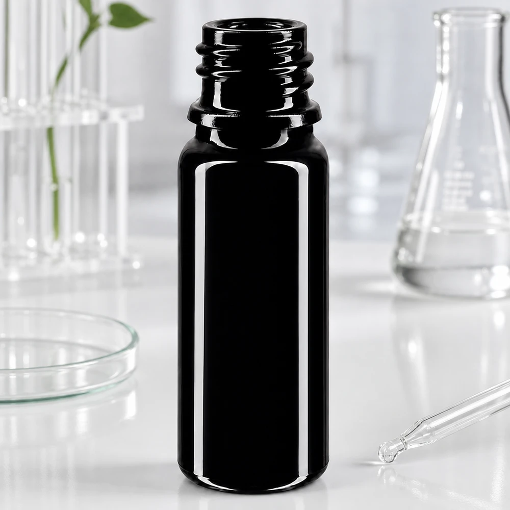 Frasco de vidrio violeta de alta calidad de 10 ml DIN 18 con protección UV para sustancias fotosensibles