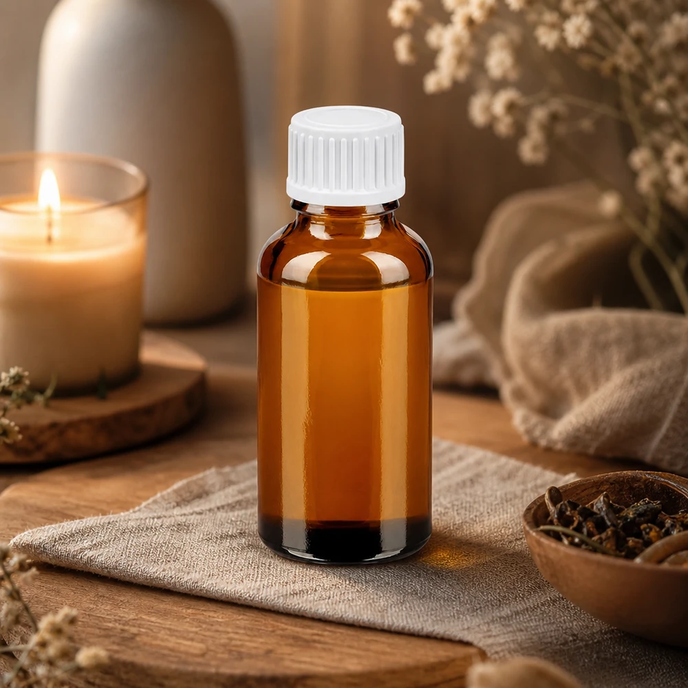 Frasco cuentagotas 30ml 0.9mm blanco cierre estándar BrownLine UT18/30 Frasco boticario compacto de 30 ml con sistema de goteo preciso de 0,9 mm para aromaterapia