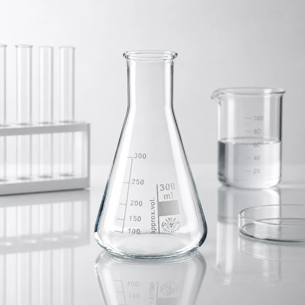 Matraz Erlenmeyer 300ml cuello estrecho