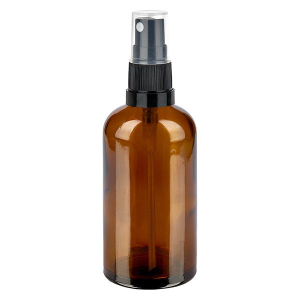 Frasco pulverizador de 100 ml negro/transparente tapón estándar BrownLine UT18/100