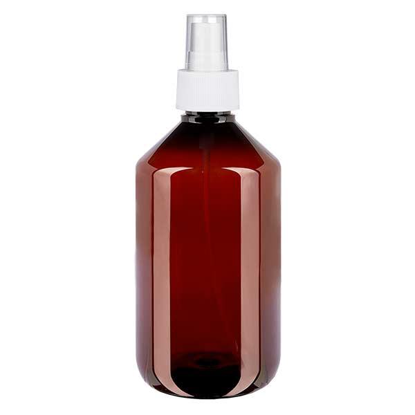 Botella PET 500ml con atomizador blanco Botella PET 500ml con atomizador blanco