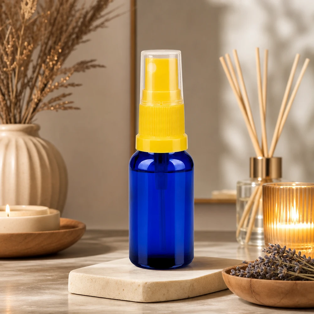 Frasco pulverizador de 20 ml amarillo/transparente tapa estándar BlueLine UT18/20 Pulverizador compacto de 20 ml con diseño ergonómico BlueLine UT18/20 amarillo transparente