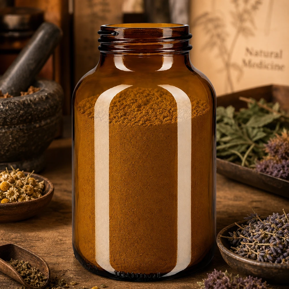 1000ml botella de vidrio ámbar de cuello ancho Botella grande de vidrio ámbar de 1000 ml con abertura ancha ideal para polvos y granulados