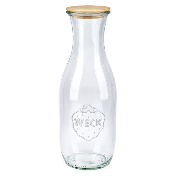 1062ml botella de zumo WECK RR60 con tapa de madera 1062ml botella de zumo WECK RR60 con tapa de madera