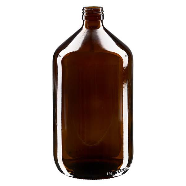 Frasco para medicamentos 1000ml marrón, sin tapón PP28 ApoGlas Frasco para medicamentos 1000ml marrón, sin tapón PP28 ApoGlas