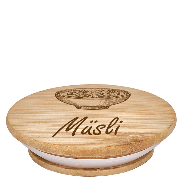 Couvercle en bois "Müsli" pour WECK RR100 Couvercle en bois "Müsli" pour WECK RR100