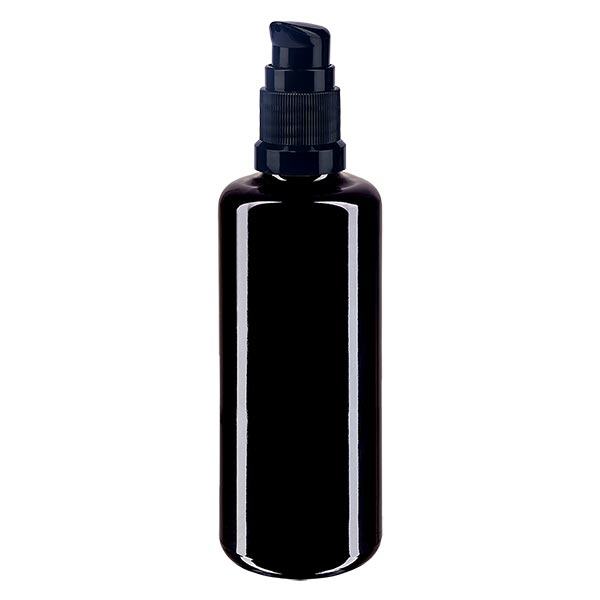 Botella de farmacia violeta 50ml tapón negro estándar Botella de farmacia violeta 50ml tapón negro estándar