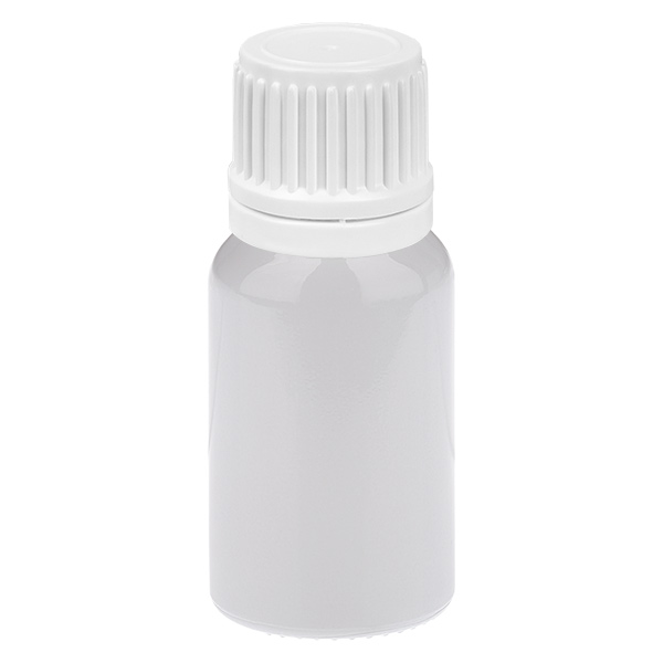 Frasco cuentagotas de 10 ml, 0,7 mm, blanco, tapón de seguridad WhiteLine UT18/10 Frasco cuentagotas de 10 ml, 0,7 mm, blanco, tapón de seguridad WhiteLine UT18/10