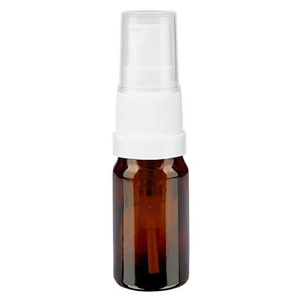 Botella de farmacia marrón 5ml pulverizador blanco Botella de farmacia marrón 5ml pulverizador blanco