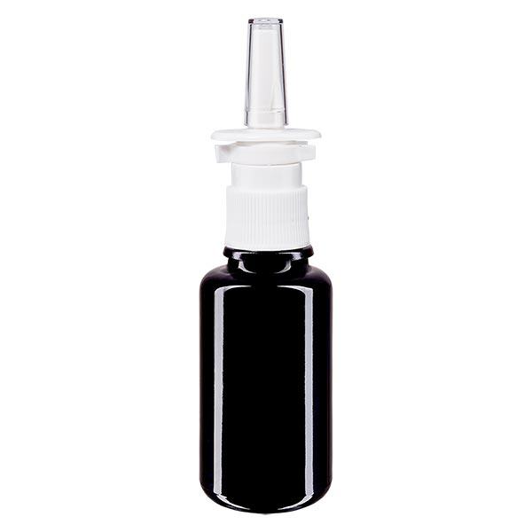 Botella de farmacia violeta 20ml atomizador nasal blanco estándar Botella de farmacia violeta 20ml atomizador nasal blanco estándar