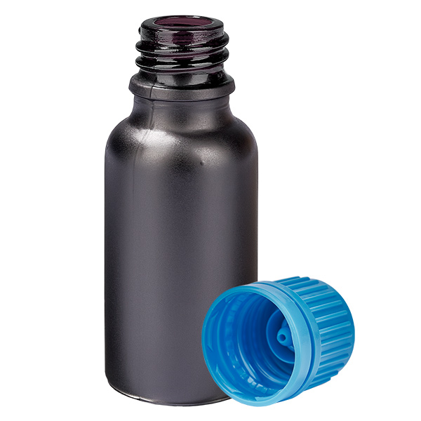 Botella 20ml 11mm tapón rosca azul inviolable BlackLine UT18/20 Botella 20ml 11mm tapón rosca azul inviolable BlackLine UT18/20