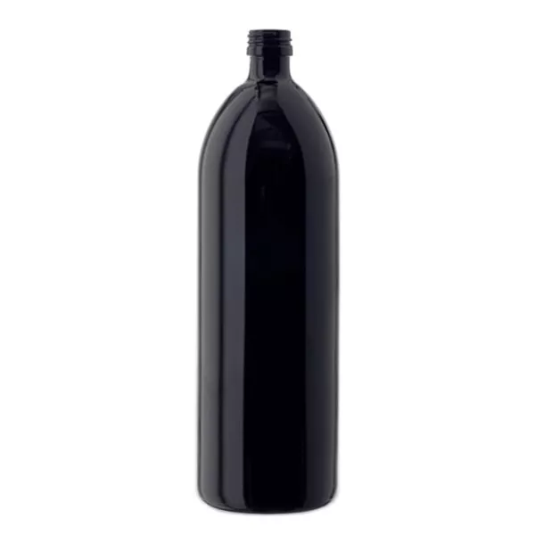 Botella de agua 1000ml redonda de vidrio violeta, DIN PP28cierre estándar Botella de agua 1000ml redonda de vidrio violeta, DIN PP28cierre estándar