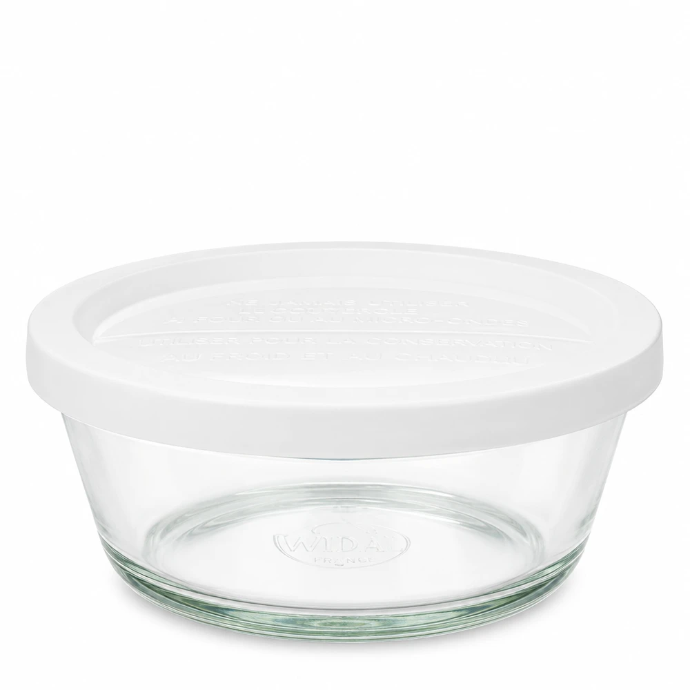 Tarro gourmet de 300ml con frisado. WECK RR120 Tarro gourmet RR120 de 300 ml de WECK con tapa blanca de cristal transparente para almacenamiento