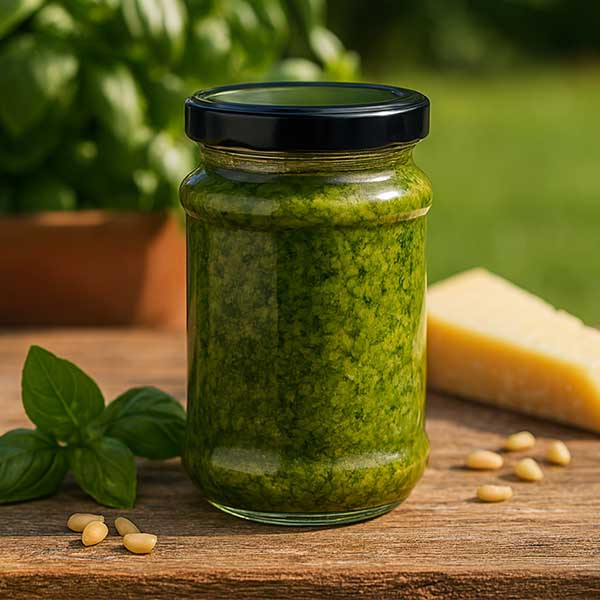 Tarro redondo de 390 ml con tapa BasicSeal negra deep UT