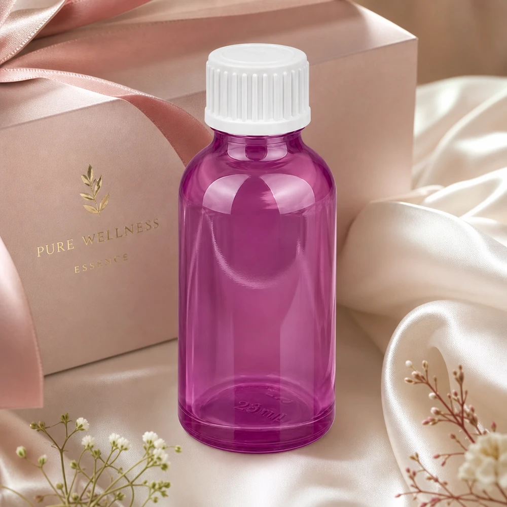 Frasco cuentagotas STD PurpleL de 30 ml con rosca UT18/30 para una conexión segura del tapón