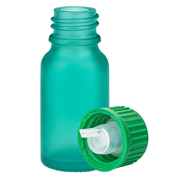 Frasco cuentagotas de 10 ml 0,8 mm verde tapa estándar GreenLine UT18/10 Frasco cuentagotas de 10 ml 0,8 mm verde tapa estándar GreenLine UT18/10