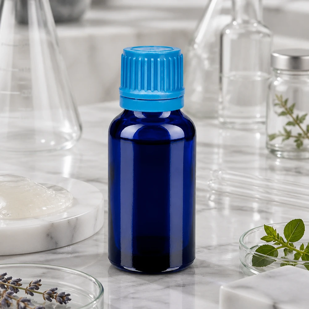 Frasco profesional BlueLine de 20 ml para aplicaciones de laboratorio con rosca de precisión de 11 mm