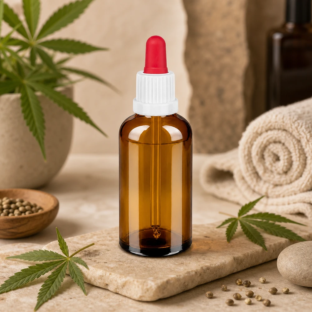 Botella de pipeta de cristal ámbar premium de 50 ml con protección UV para sustancias y aceites sensibles a la luz