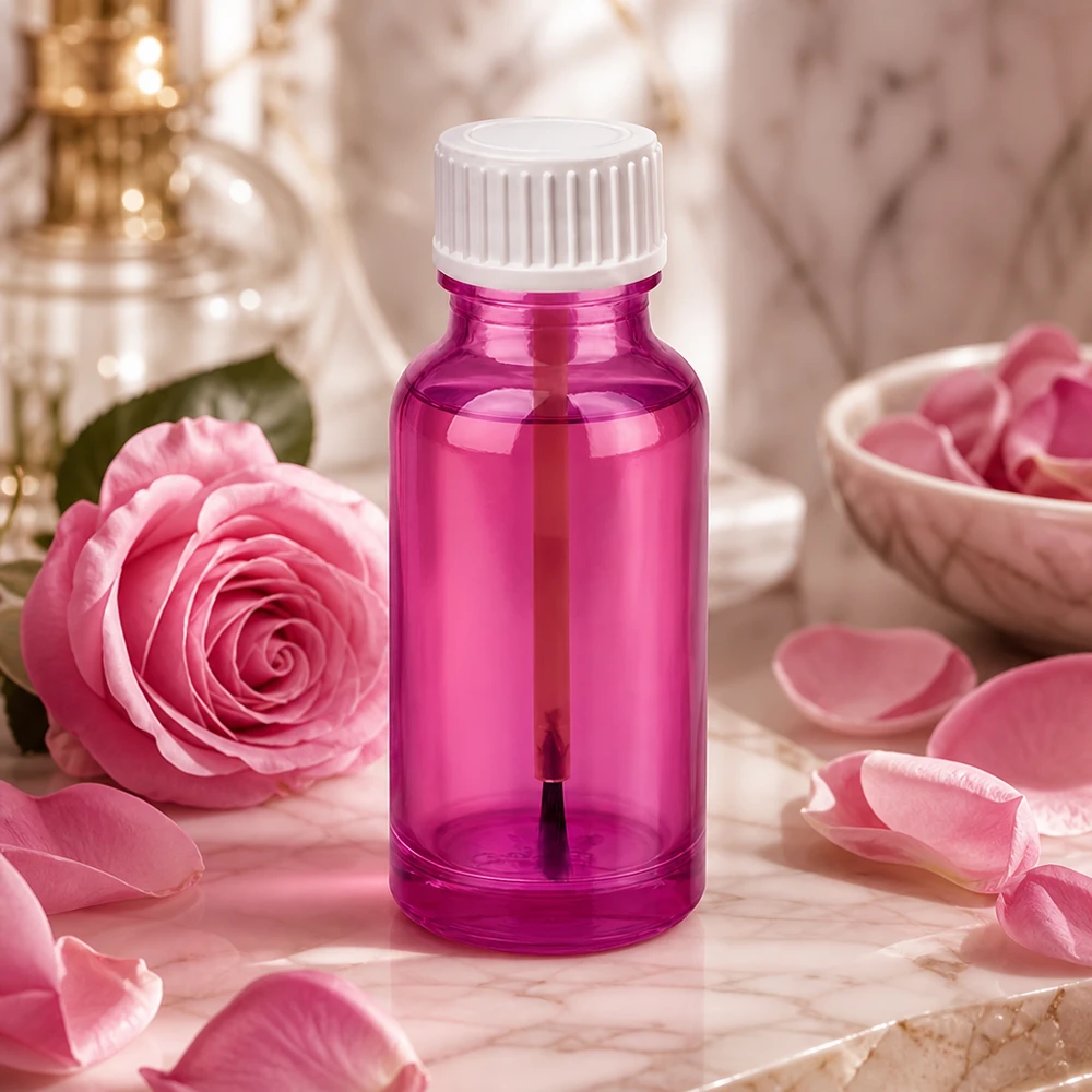 Frasco pincel STD de 20 ml en elegante diseño Purple Line con práctico tapón UT18/20