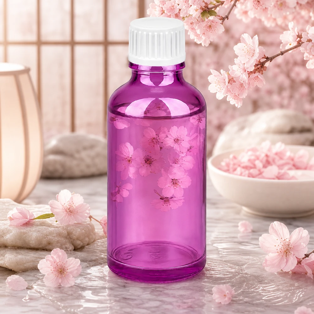 Frasco cuentagotas de 50ml 0,9mm blanco estándar PurpleLine. UT18/50 Frasco cuentagotas morado de 50 ml con rosca estándar UT18 para aromaterapia y cosmética profesional