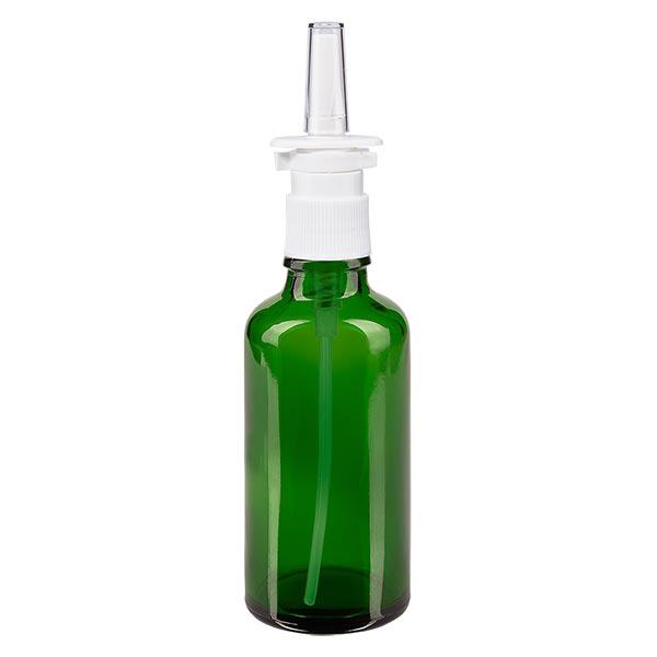 Botella de farmacia verde 50ml spray nasal blanco estándar Botella de farmacia verde 50ml spray nasal blanco estándar