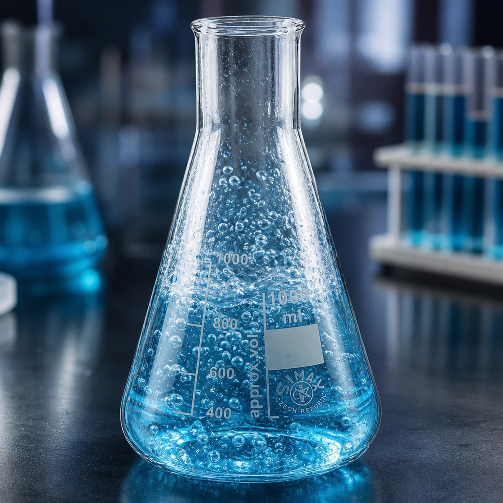 Matraz Erlenmeyer cónico de 200 ml y cuello ancho con forma ergonómica para facilitar su manejo