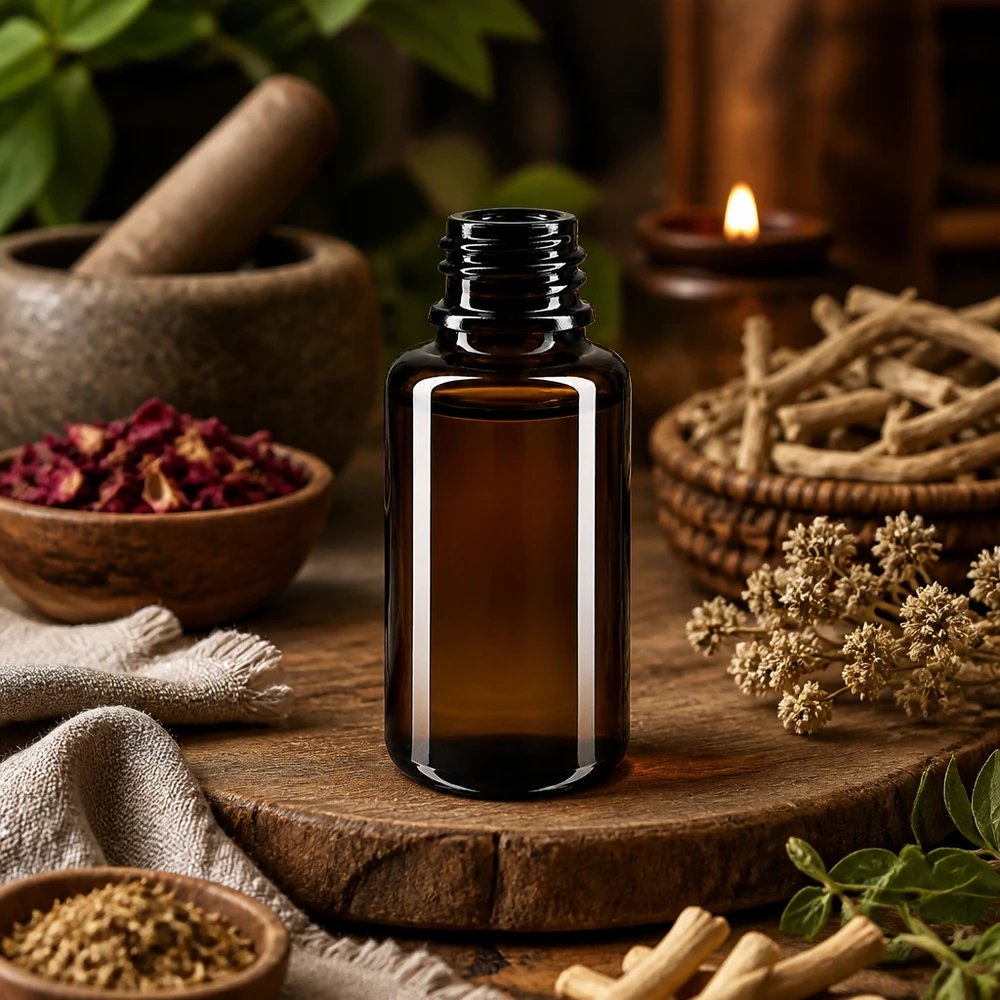 Frasco de vidrio violeta Orion de 20 ml de Miron con abertura antigoteo para aromaterapia y naturopatía