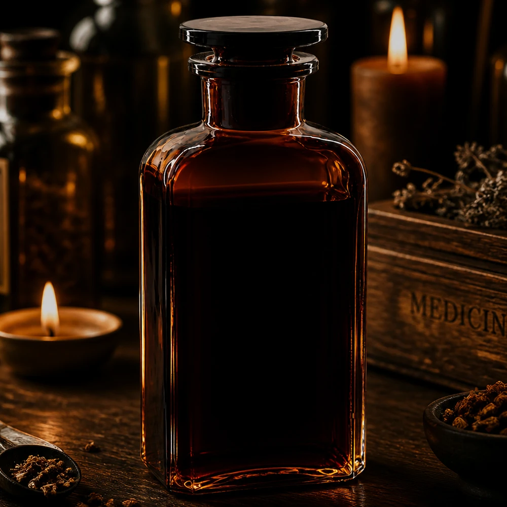 Botella cuadrada 250ml marrón cuello ancho tapón vidrio Botella de cristal marrón cuadrada de 250 ml con tapón para tinturas, hierbas y medicina natural