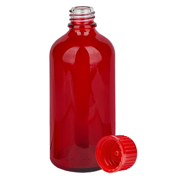 Botella 100ml 11mm tapón rosca rojo estándar RedLine UT18/100 Botella 100ml 11mm tapón rosca rojo estándar RedLine UT18/100