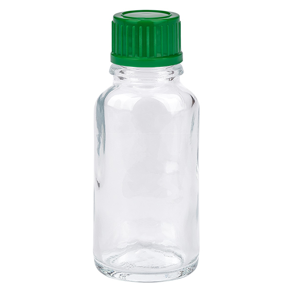 Botella de 20 ml con tapón de rosca de 11 mm, verde ClearLine estándar UT18/20 Botella de 20 ml con tapón de rosca de 11 mm, verde ClearLine estándar UT18/20