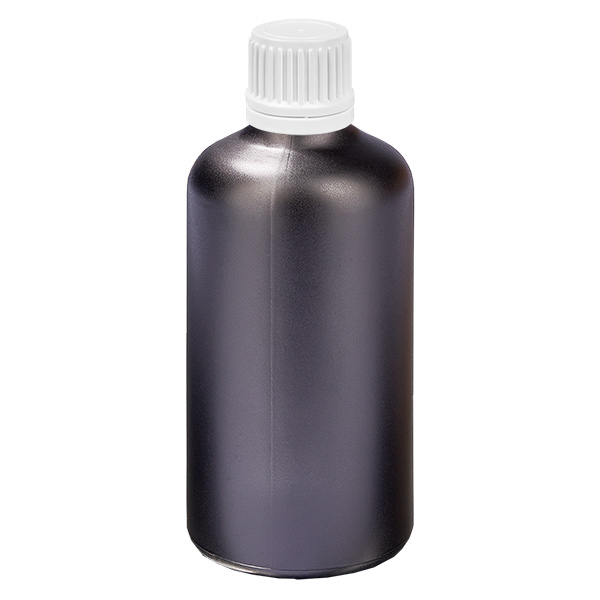 Botella 100ml 11mm tapón rosca blanco cierre inviolable BlackLine UT18/100 Botella 100ml 11mm tapón rosca blanco cierre inviolable BlackLine UT18/100