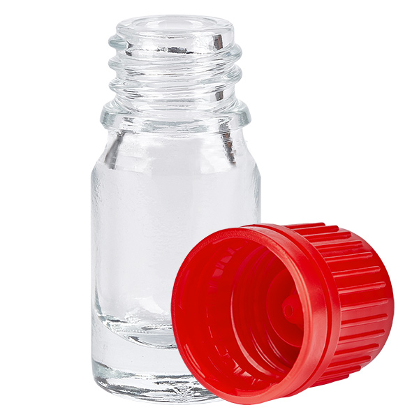 Botella 5ml tapón rosca 11mm rojo ClearLine UT18/5 Botella 5ml tapón rosca 11mm rojo ClearLine UT18/5
