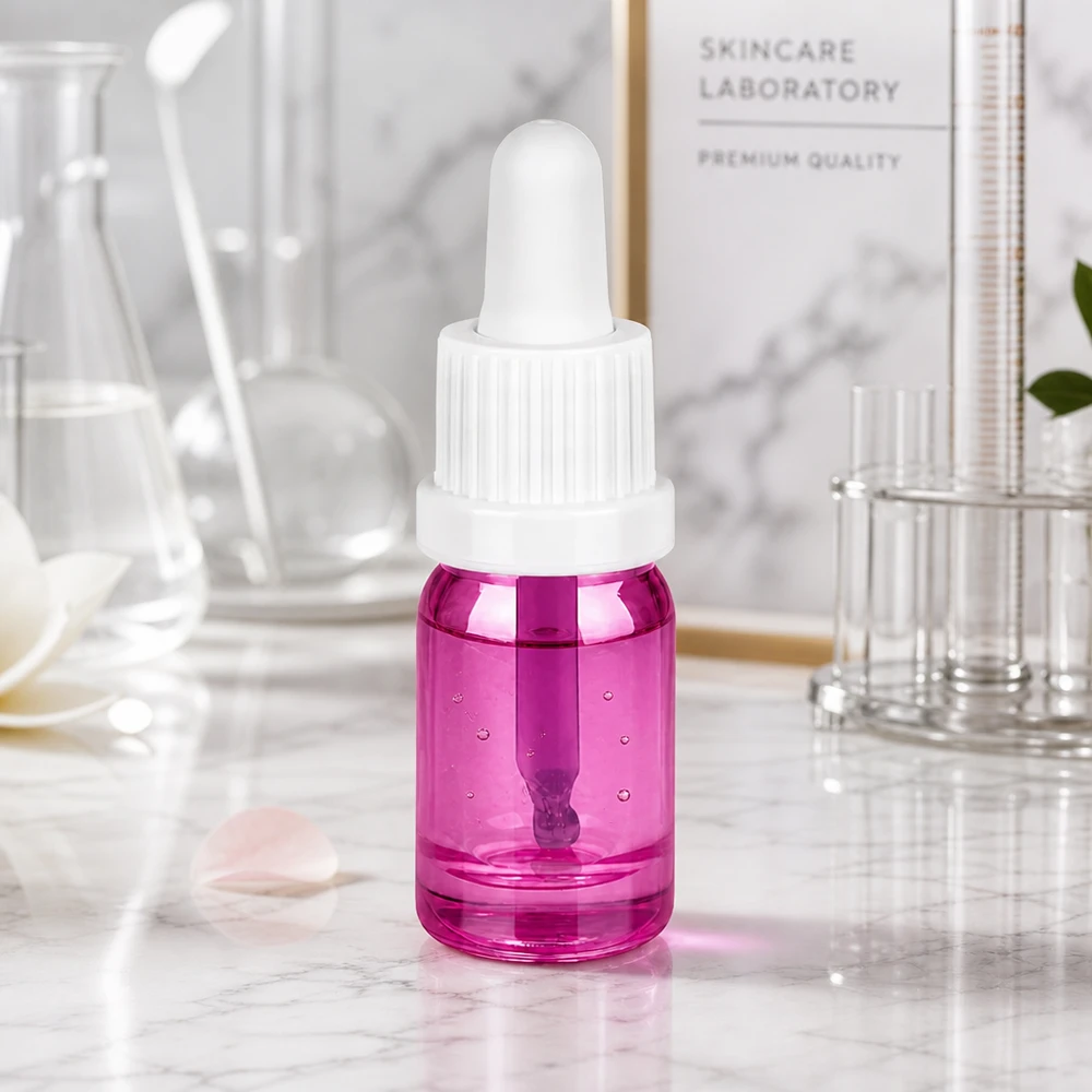 Frasco pipeta 5ml blanco originalidad tapón de rosca PurpleLine UT18/5 Frasco de vidrio de 5 ml de alta calidad con pipeta cuentagotas de la serie PurpleLine para laboratorio y cuidado de la piel