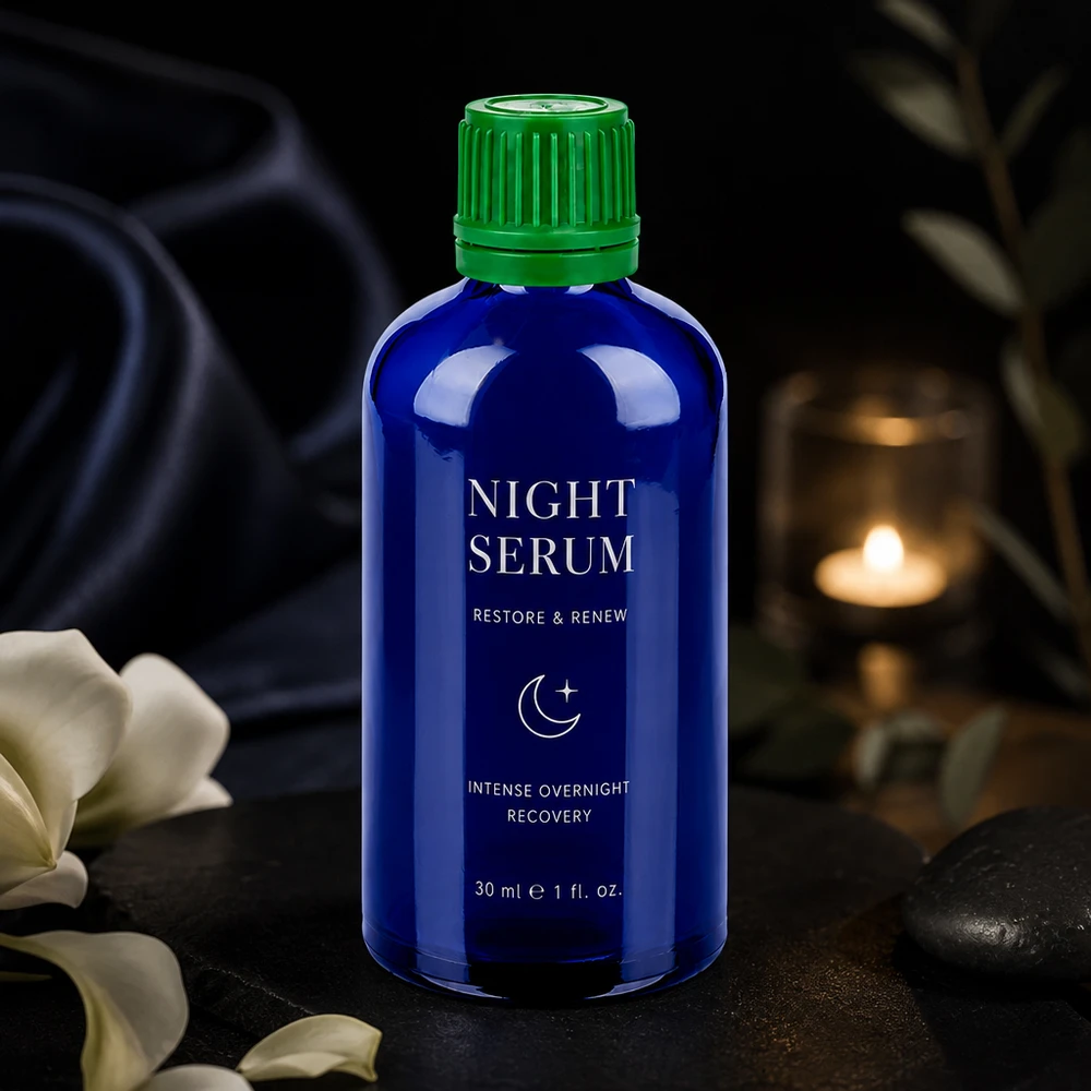 Botella 100ml 11mm tapón rosca verde precinto BlueLine UT18/100 El frasco de vidrio azul opaco de 100 ml protege los ingredientes sensibles de la radiación UV