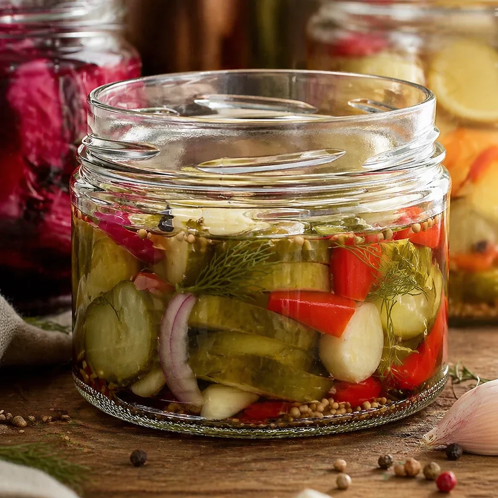 UNiTWIST Runda540 vasos 540ml TO100 con verduras en escabeche pepinos pimientos cebollas eneldo encurtidos