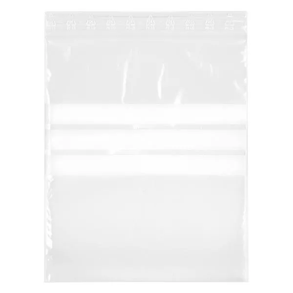 PolyZip con campo de etiquetado (paquete de 100) 90x110mm/50µm