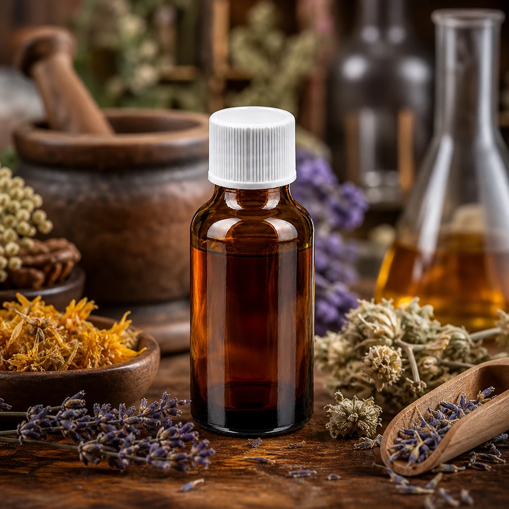 Frasco de vidrio ámbar de 20 ml con práctica rosca de 11 mm para dosificar fácilmente los líquidos