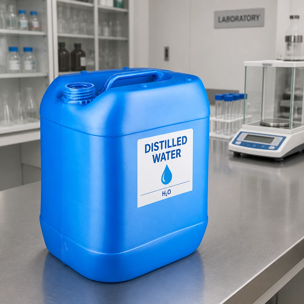 Bidón azul vacío de 20 litros sin tapa, para laboratorio e industria, con asa resistente