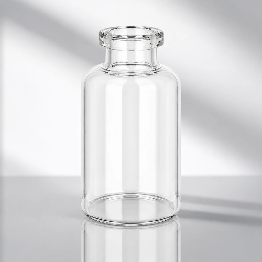 Frasco de inyección de vidrio transparente 30ml Sterile Glasflasche 30ml für Pharmaindustrie mit gleichmäßiger Wandstärke und rundem Boden