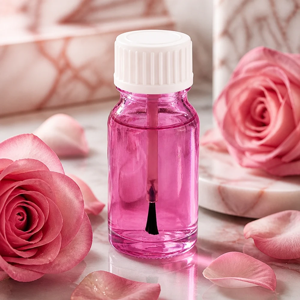 Frasco pincel 10ml blanco estándar PurpleLine UT18/10 Frasco pincel blanco de 10 ml con práctico pincel aplicador para una aplicación cosmética precisa